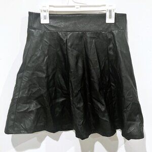 Black Pleather Midi Skirt